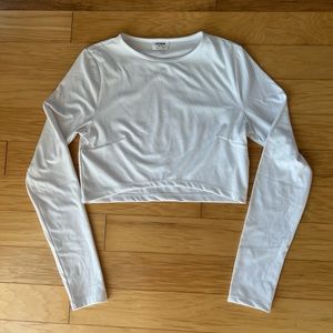 White cropped long sleeve